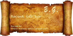 Bacsek Gábor névjegykártya