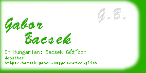 gabor bacsek business card